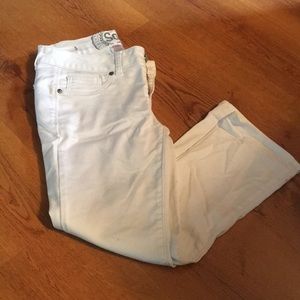 Crop white jean capris